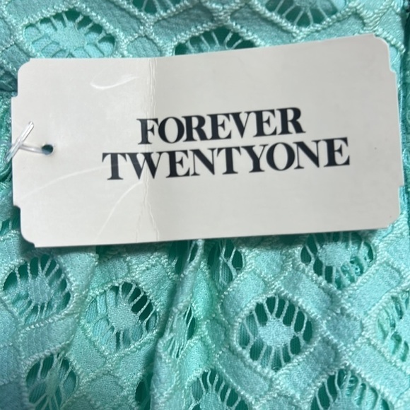 Forever21 Green Casual\Dressy Trendy Lined Mini Lace Gathered Waist Skirt Large - Picture 5 of 6